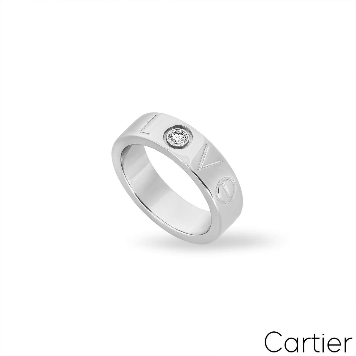 Cartier White Gold Diamond Love Ring Size 52 B4072300 Cartier White Gold Diamond Love Ring Size 52 B4072300